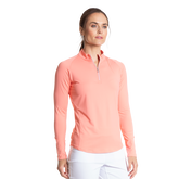 Alternate View 1 of Solid Cooling Sun Protection Quarter Zip Pull Over